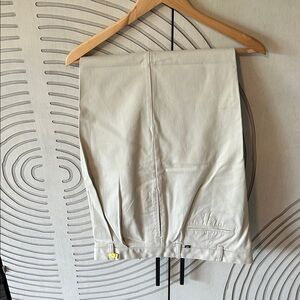 Beige Pleated Trousers